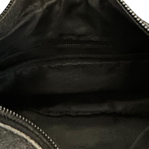 Vintage Y2K Black Grommet Lace Up Purse Shoulder Bag - Picture 9 of 11